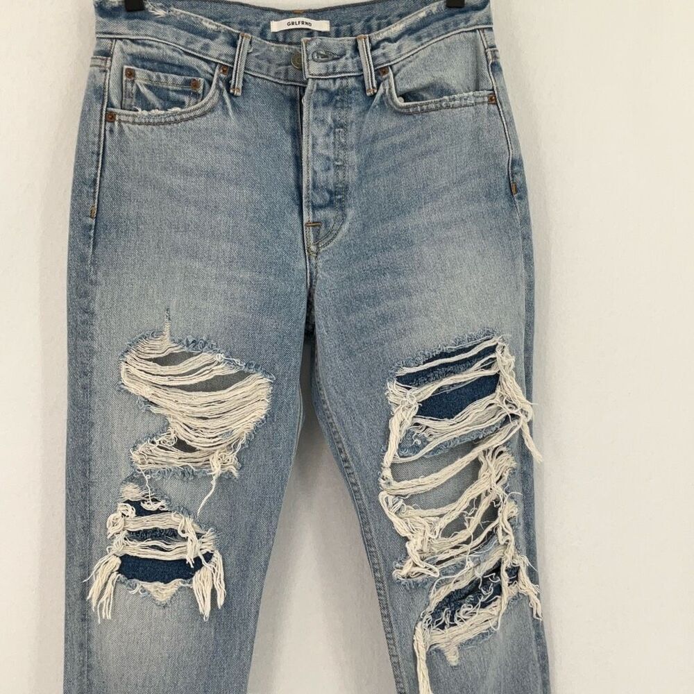 GRLFRND Blue Karolina High Rise Distressed Denim Skinny Jeans Size 27 - Picture 6 of 10